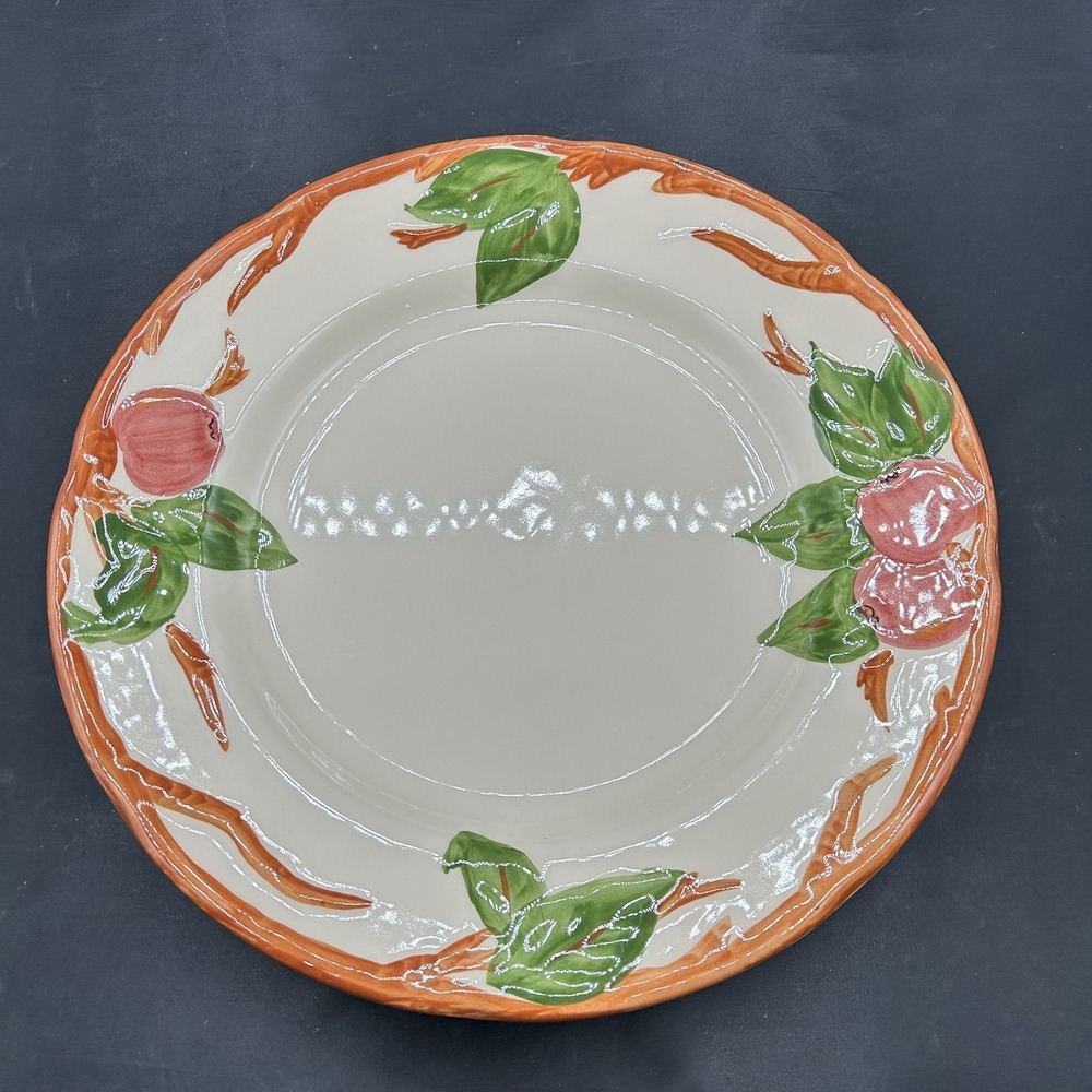 Vintage Franciscan Apple Dinner Plate 10.75" Hand Painted Ceramic USA 1960s Dish